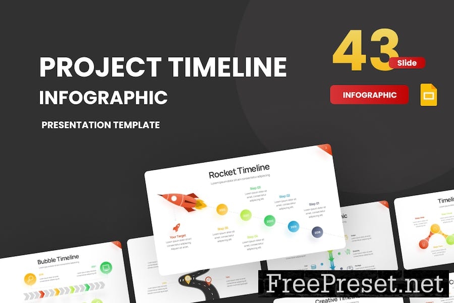 Project Timeline Gradient 2 Google Slide Template 7MJQ6AN