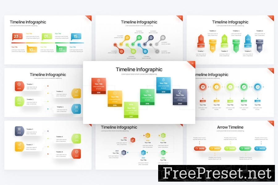 Project Timeline Gradient 3 Google Slides Template