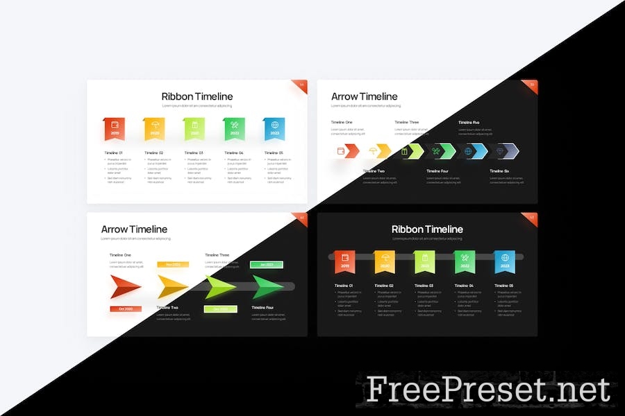 Project Timeline Gradient 3 Google Slides Template