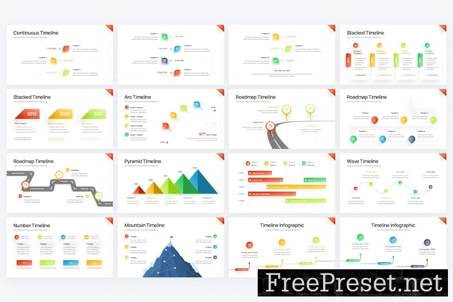 Project Timeline Gradient 4 Google Slides Template 7QAR4JD