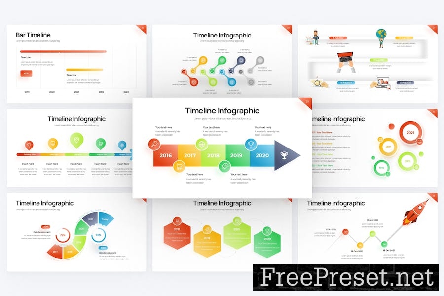 Project Timeline Gradient 4 Google Slides Template 7QAR4JD