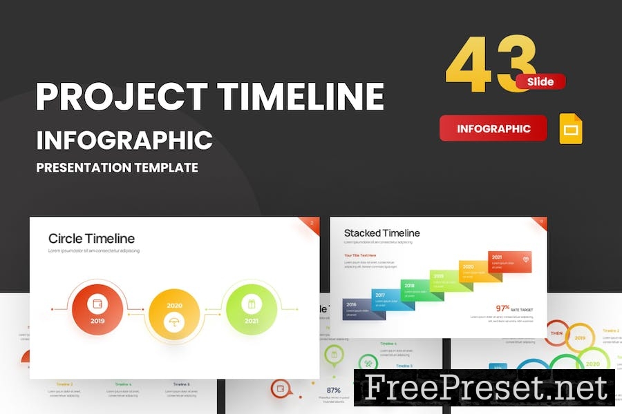 Project Timeline Gradient 4 Google Slides Template 7QAR4JD