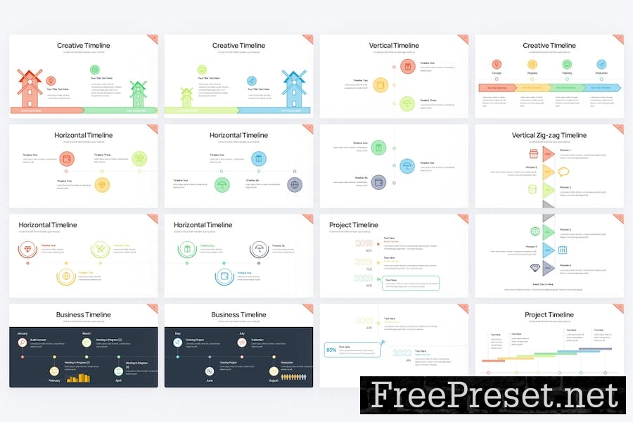 Project Timeline Line 1 Google Slides Template 8WMK9DB