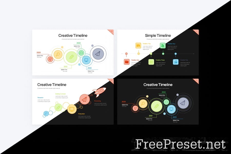 Project Timeline Line 1 Google Slides Template 8WMK9DB