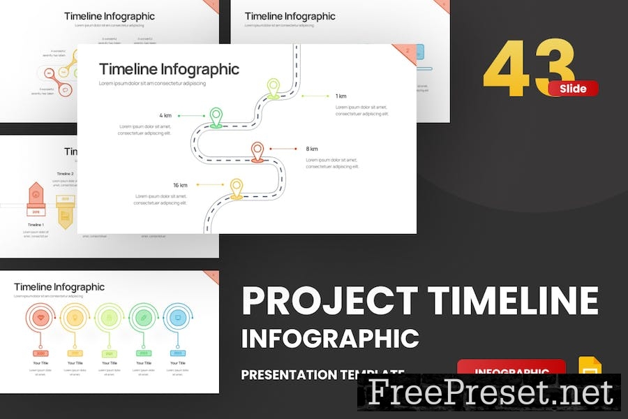 Project Timeline Line 4 Google Slides Template CK95C8U