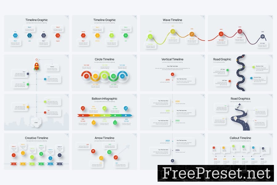 Project Timeline Neumorph 2 Google Slides Template AGS375X