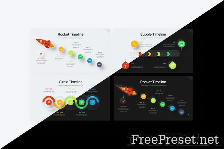 Project Timeline Neumorph 2 Google Slides Template AGS375X