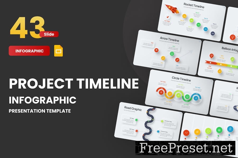 Project Timeline Neumorph 2 Google Slides Template AGS375X