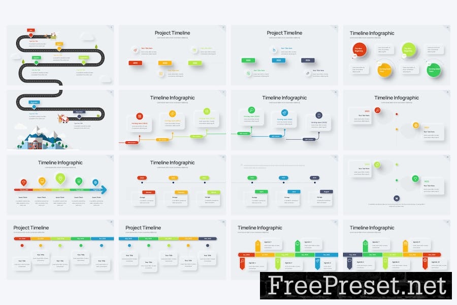 Project Timeline Neumorph 3 Google Slides Template WTCM2LB