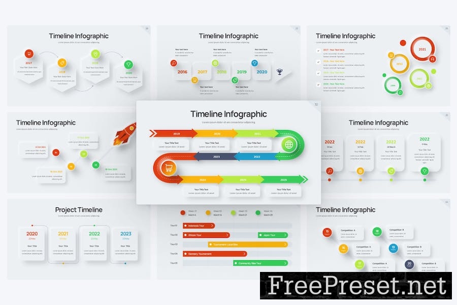 Project Timeline Neumorph 3 Google Slides Template WTCM2LB