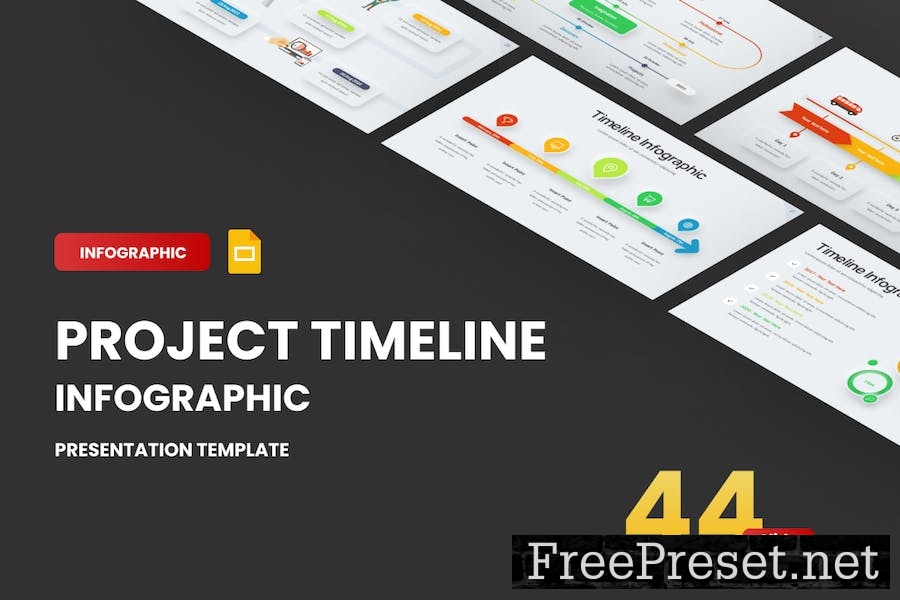 Project Timeline Neumorph 3 Google Slides Template WTCM2LB