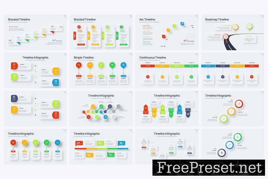 Project Timeline Neumorph 4 Google Slides Template Z2GGAG4