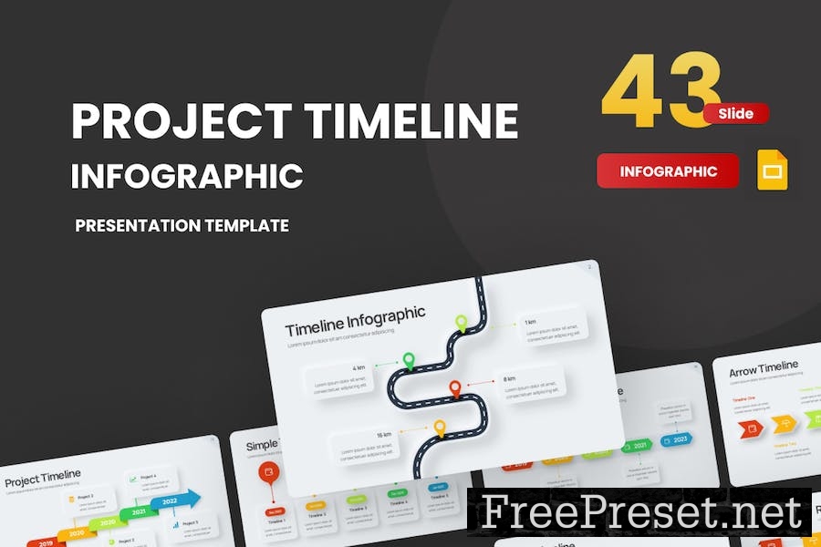 Project Timeline Neumorph 4 Google Slides Template Z2GGAG4