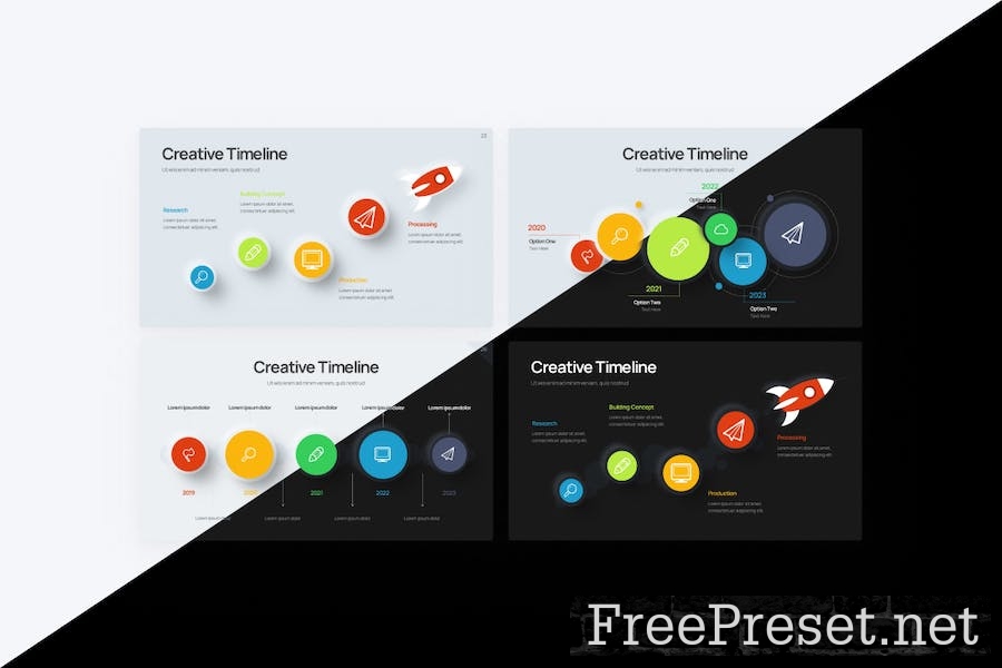 Project Timeline Neumorph Google Slides Template GH6CT39