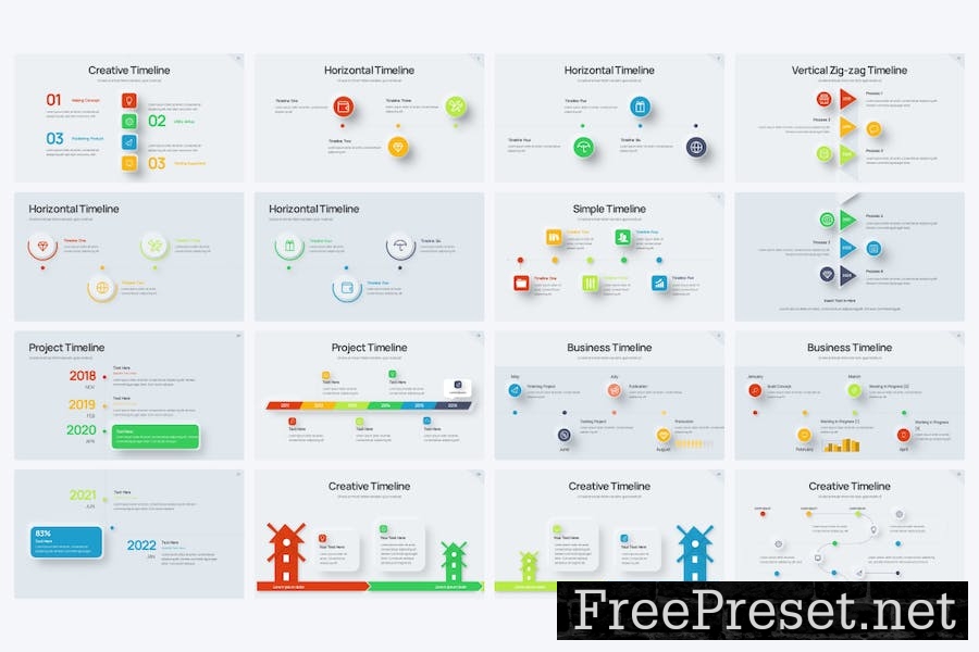 Project Timeline Neumorph Google Slides Template GH6CT39