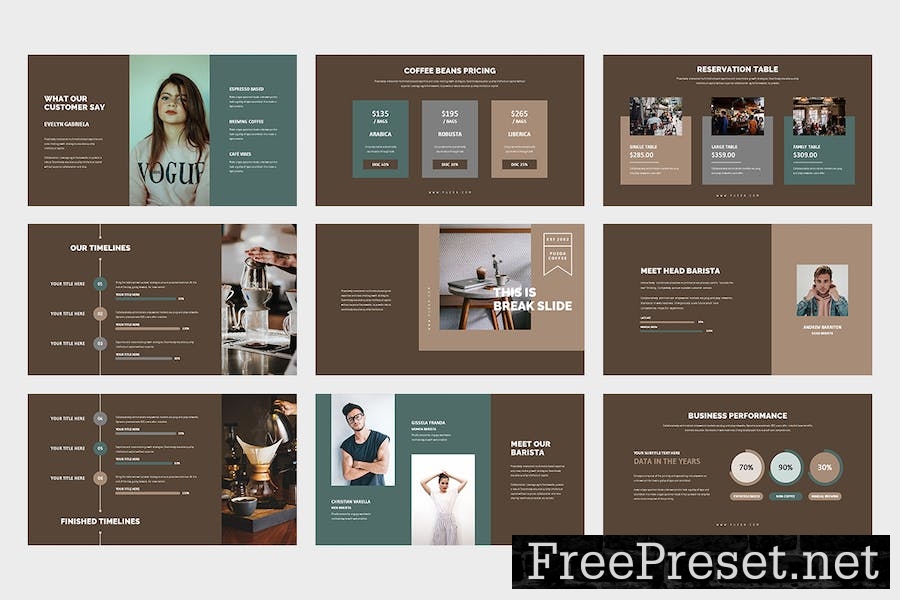 Puzoa : Coffee Shop Google Slides Template LFAZFTW