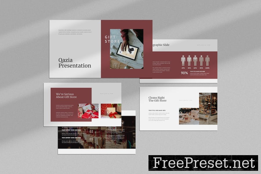 Qazia : Gift Store Google Slides Template HEAFFWZ