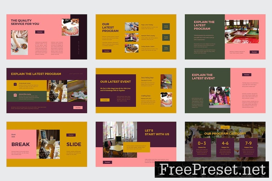 Qotaro - Pre School Profile Google Slides Template GPS3YNV