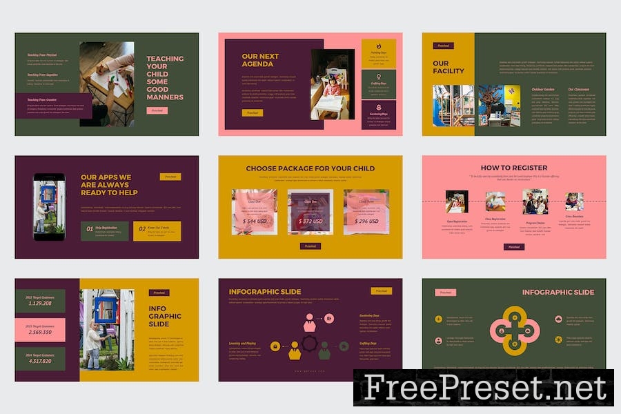 Qotaro - Pre School Profile Google Slides Template GPS3YNV