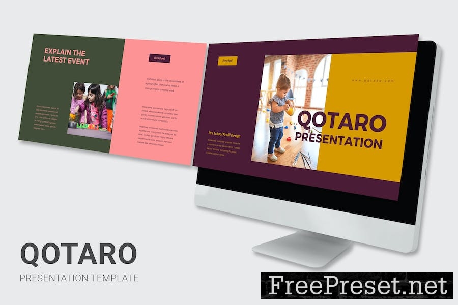 Qotaro - Pre School Profile Google Slides Template GPS3YNV