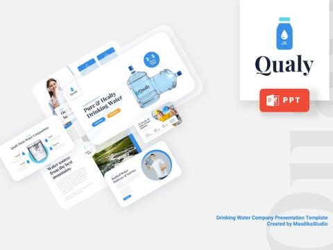 QUALY - Drinking Water Company Powerpoint Template 3C9ZCRC