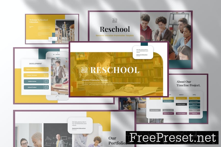 Reschool - Education Presentation Google Slide H6N282J