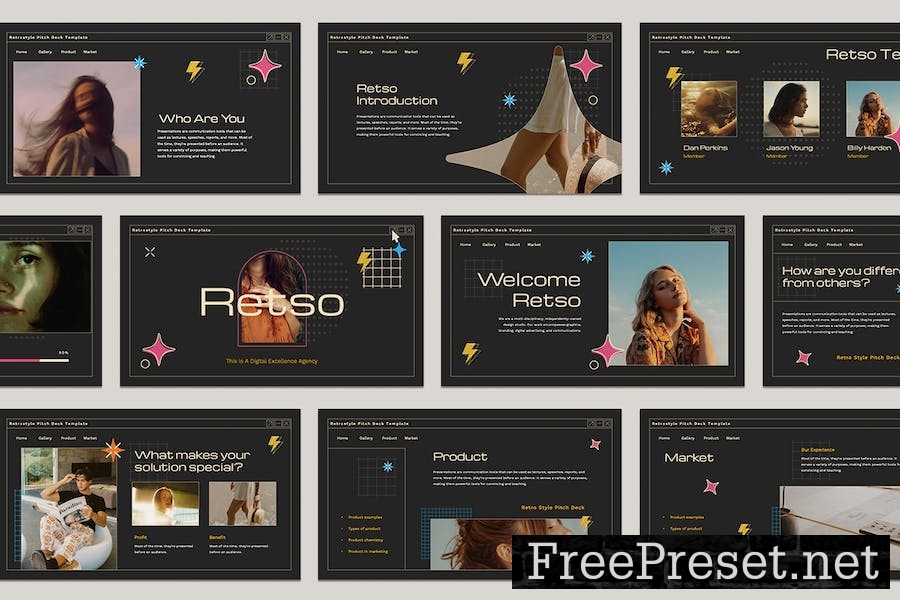 Retso - Retro Style Pitch Deck Google Slides YKZ2SGW