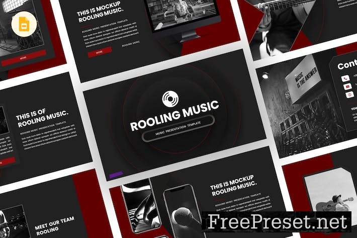 Rooling - Music Google Slides Template KPAETQ2