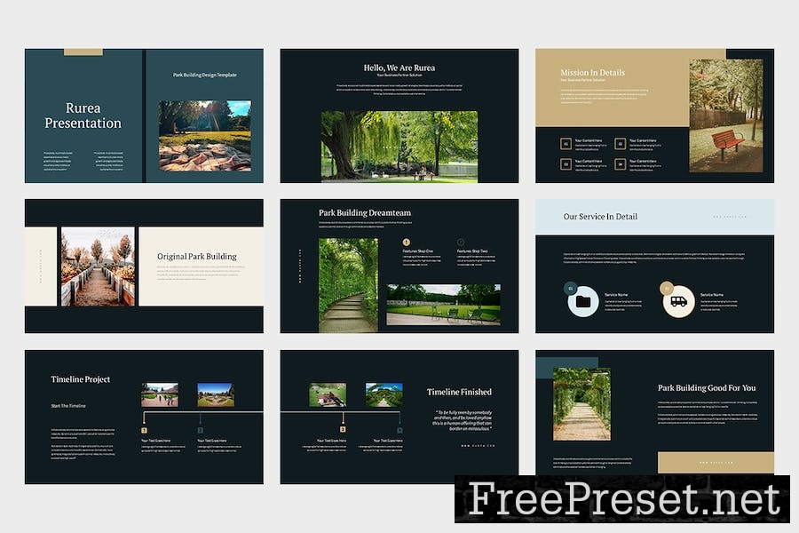 Rurea : Park Building Google Slides Template TQA4WWY