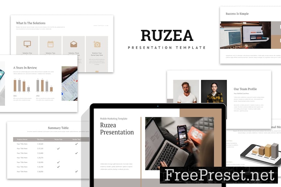 Ruzea : Mobile Marketing Google Slides K6FD8WY