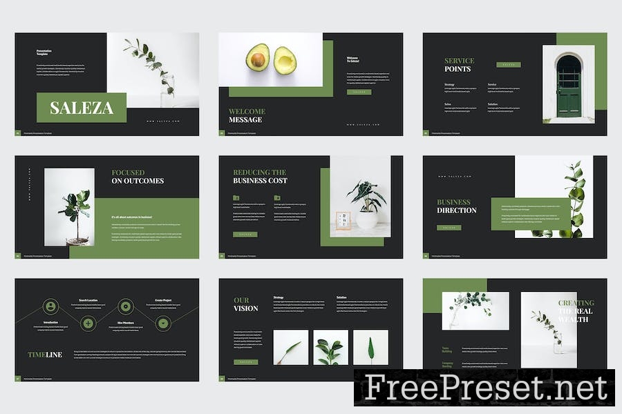 Saleza - Minimal Business Google Slides Template CVYCCSG