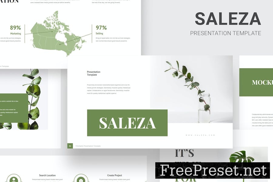 Saleza - Minimal Business Google Slides Template CVYCCSG