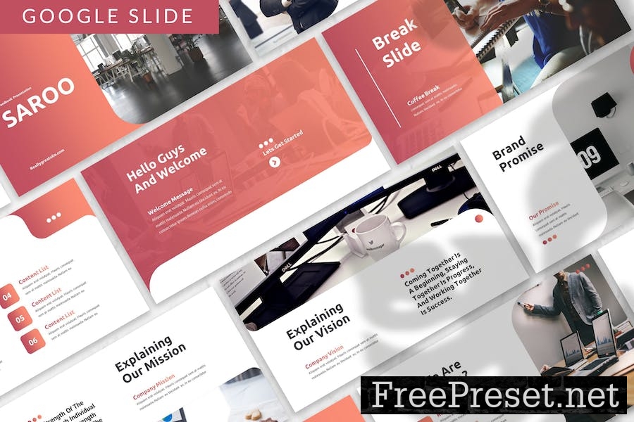 Saroo - Business Google Slide Template 5PBJYAB