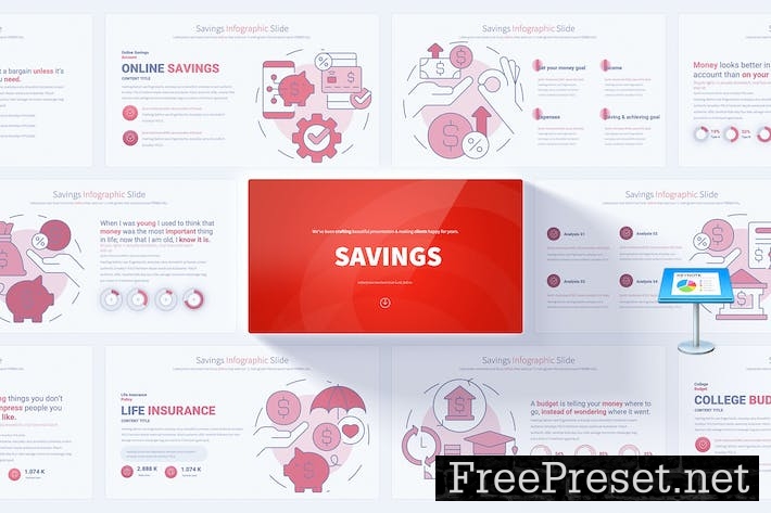 SAVINGS - Keynote Infographics Slides K4N5GKH