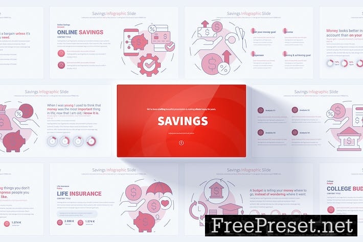 SAVINGS - PowerPoint Infographics Slides C2L4TB3