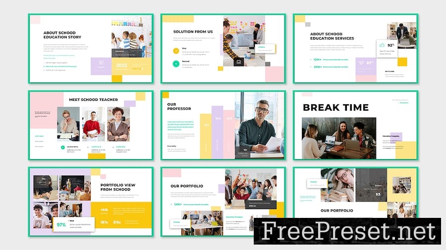 Schood Education Presentation PowerPoint Template KVQ594X