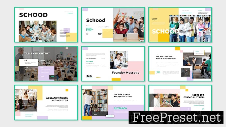 Schood Education Presentation PowerPoint Template KVQ594X