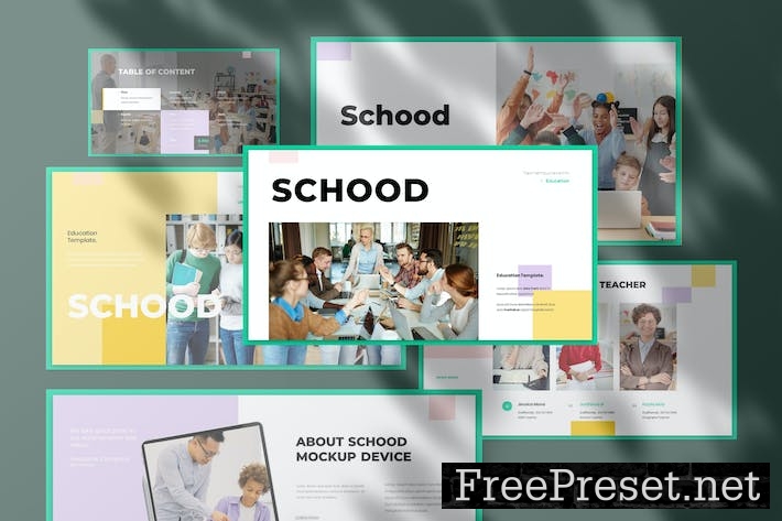 Schood Education Presentation PowerPoint Template KVQ594X