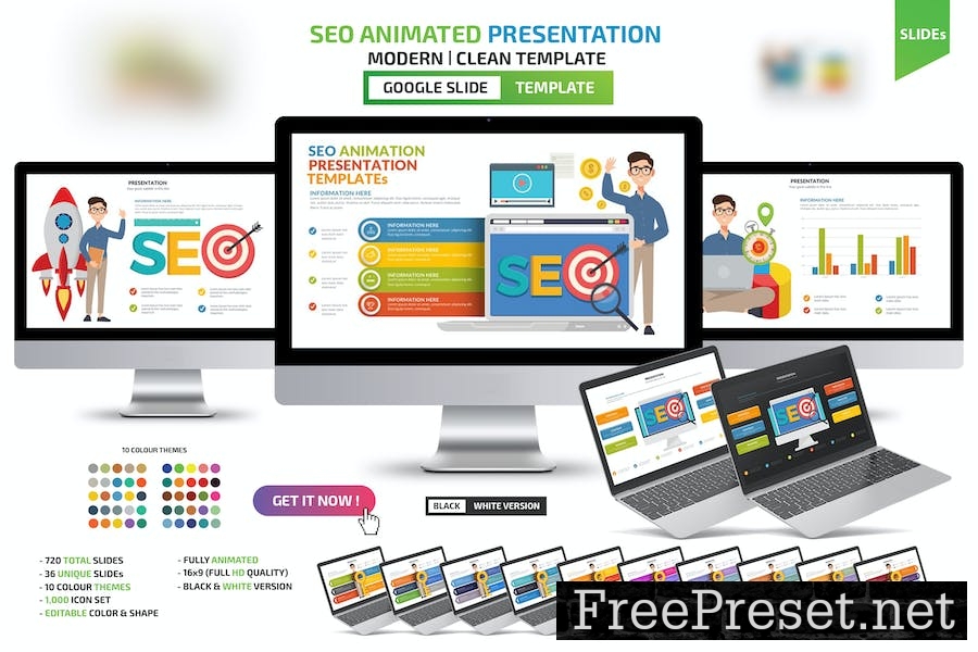 SEO Animation Google SlidesTemplates 2F9XKUZ