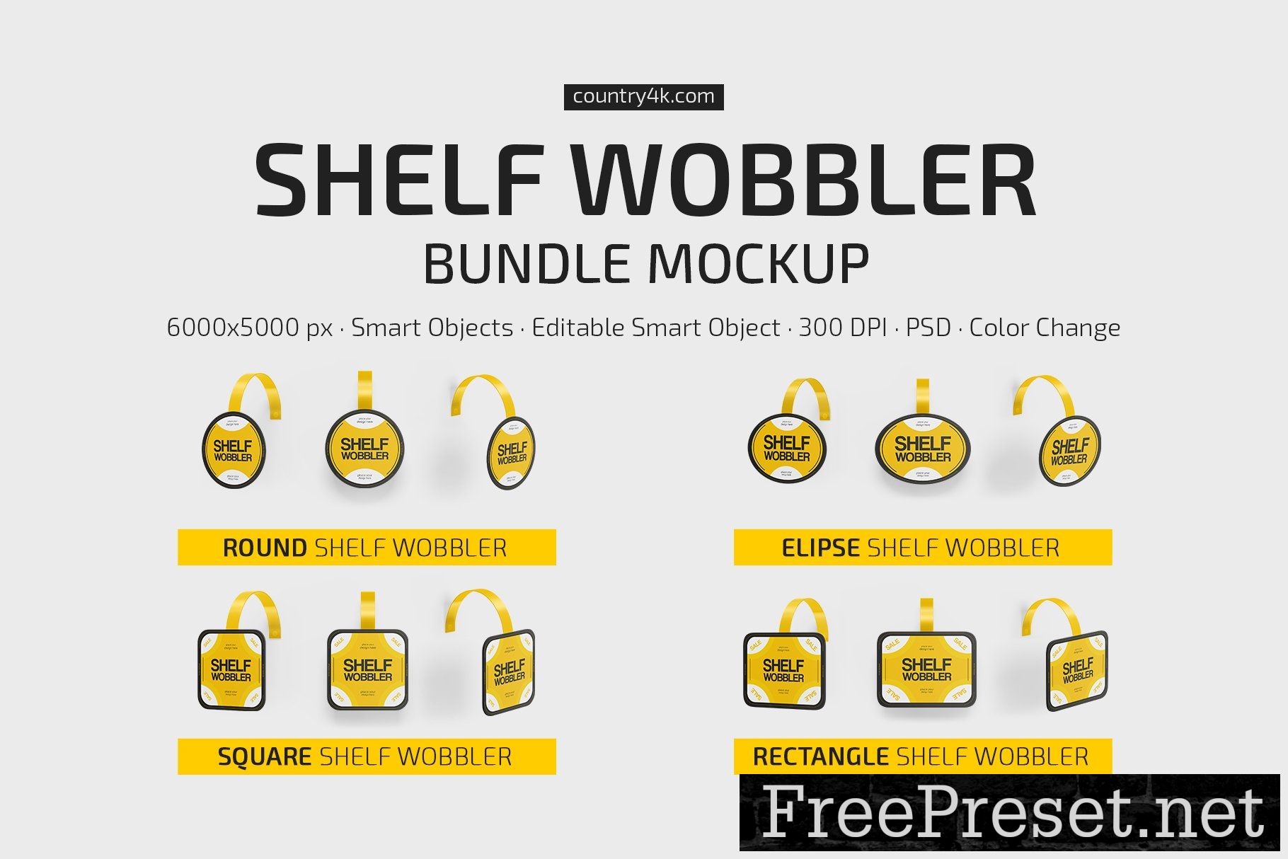 Shelf Wobbler Mockup Bundle 7547276