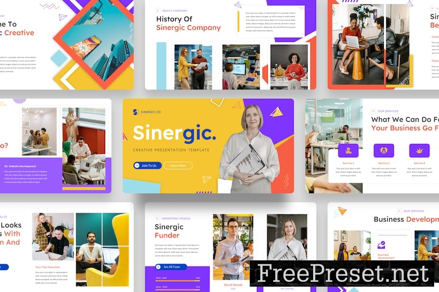 Sinergic - Creative Google Slide Template MKLR5L6