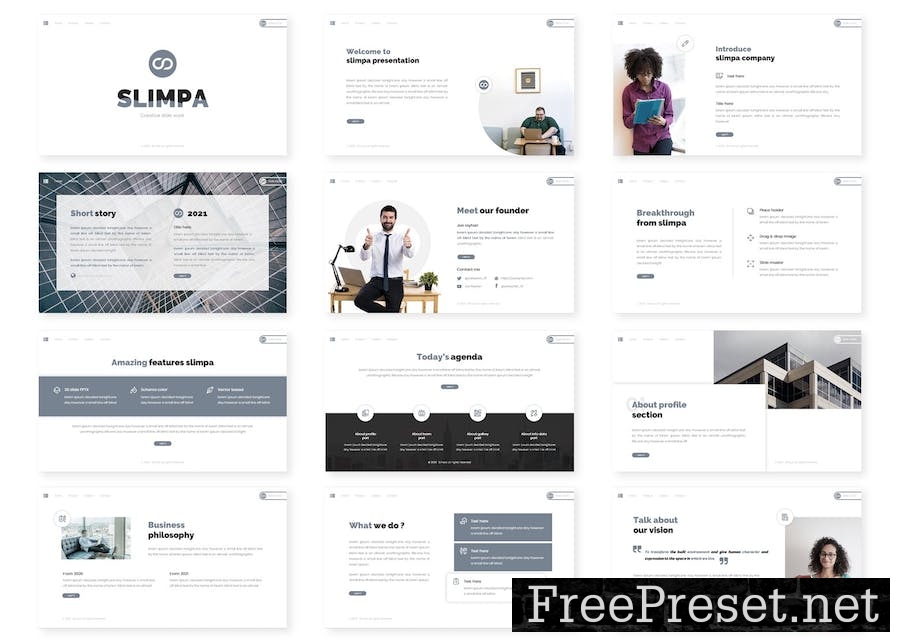 Slimpa - Business Google Slides Template LH8YHW9