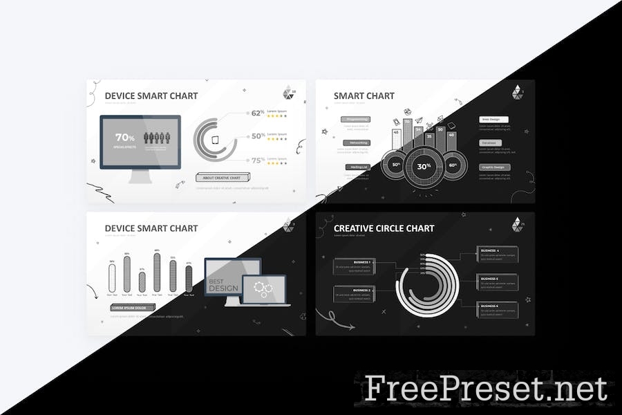 Smart Chart Doodle Google Slides Template B3RN7PX