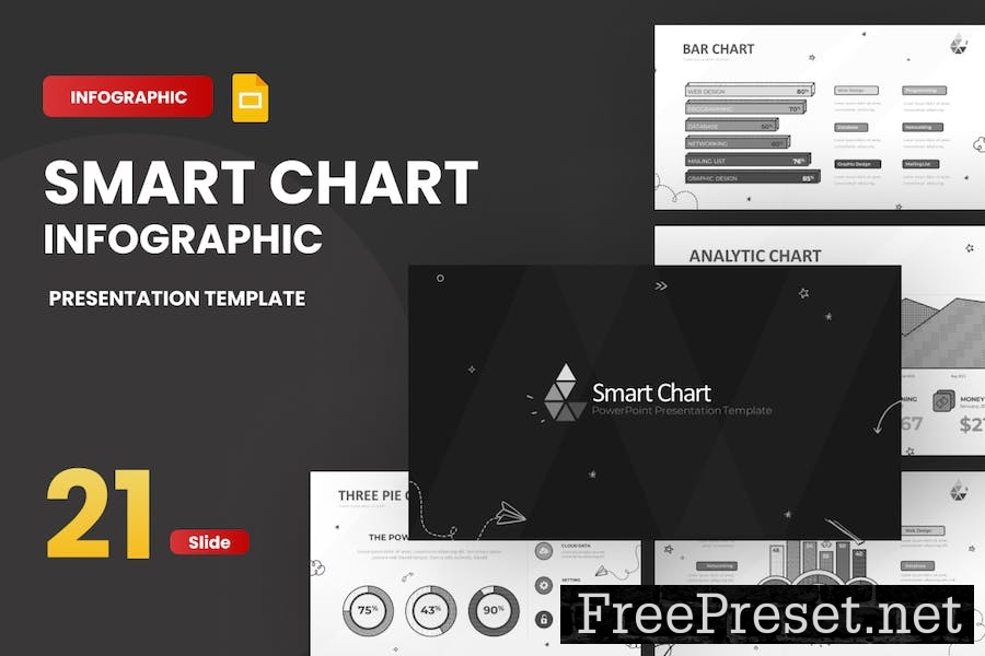 Smart Chart Doodle Google Slides Template B3RN7PX