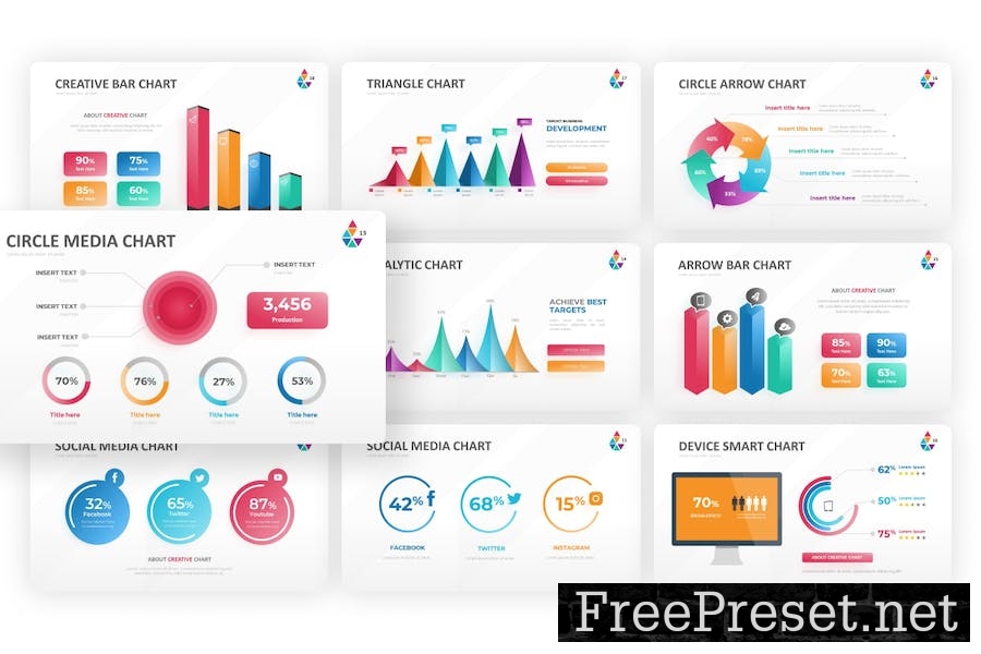 Smart Chart Gradient Color Google Slides Template VMJUNSX