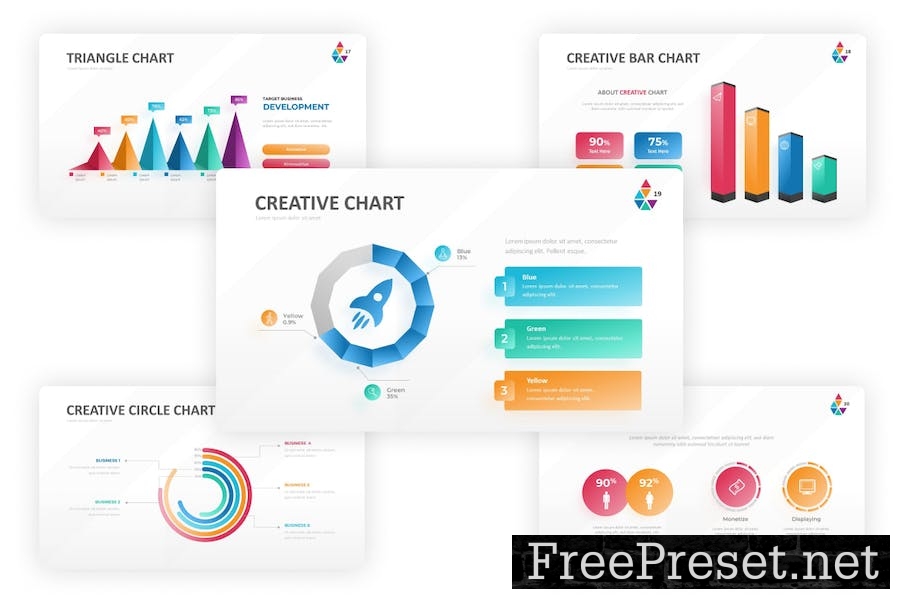 Smart Chart Gradient Color Google Slides Template VMJUNSX