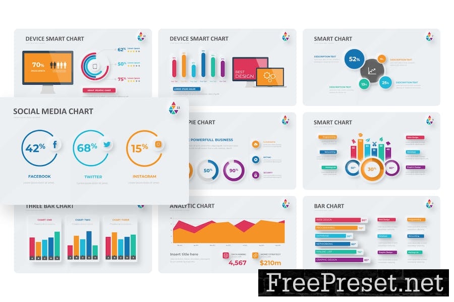 Smart Chart Neumorph Google Slides Template L23ZJYK