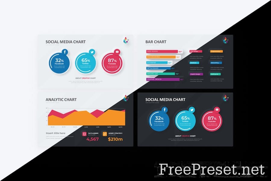 Smart Chart Neumorph Google Slides Template L23ZJYK