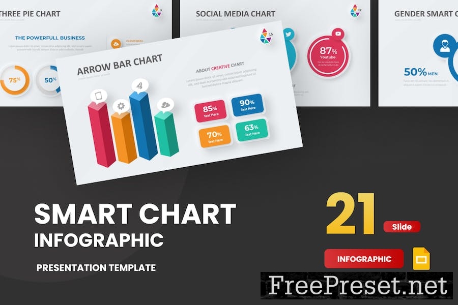 Smart Chart Neumorph Google Slides Template L23ZJYK