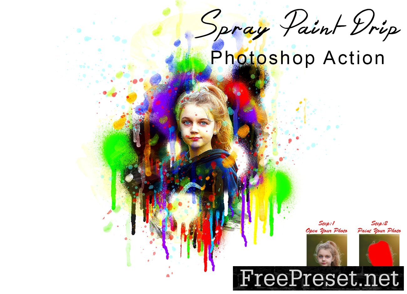 Spray Paint Drip Photoshop Action 7802947